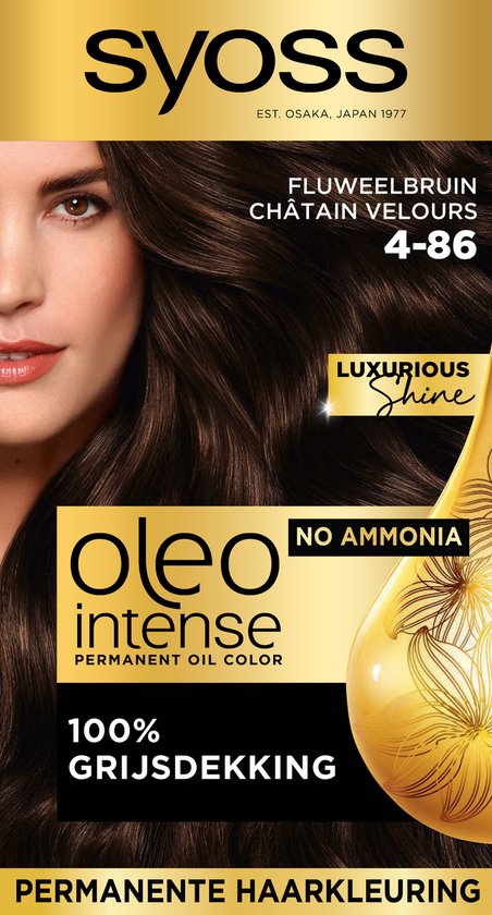 SYOSS Oleo Intense- 4-86 Fluweelbruin - Permanente Haarverf - Haarkleuring - 1 stuk