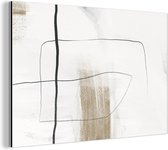 Wanddecoratie Metaal - Aluminium Schilderij Industrieel - Verf - Zwart - Wit - 180x120 cm - Dibond - Foto op aluminium - Industriële muurdecoratie - Voor de woonkamer/slaapkamer