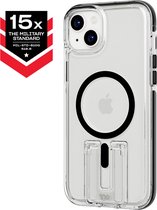 Tech21 Evo Crystal Kick - iPhone 15 Plus hoesje - Schokbestendig telefoonhoesje - Geschikt voor MagSafe - Transparant/Zwart - 4,9 meter valbestendig - Flexshock