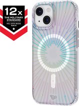 Tech21 Evo Clear - iPhone 15 hoesje - Schokbestendig telefoonhoesje - Geschikt voor MagSafe - Holografisch Glitter - 3,6 meter valbestendig