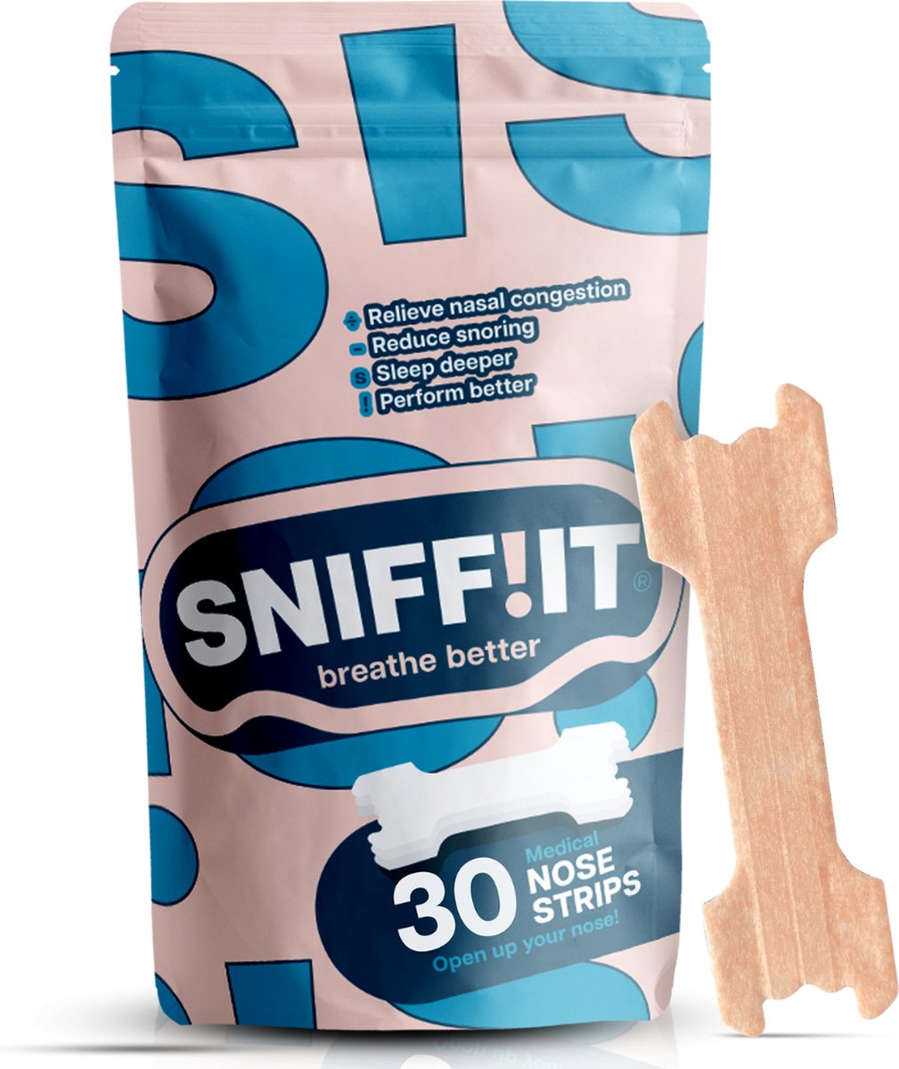 Sniffit® Neusstrips - 30 stuks - Geen verstopte neus meer - Neuspleisters - Neusspreider - Anti snurk strips - Zacht voor de huid - Hypoallergene lijm - Beter slapen op Prijzenvolger.com