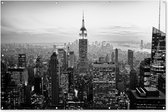 Muurdecoratie New York City zwart-wit fotoprint - 180x120 cm - Tuinposter - Tuindoek - Buitenposter