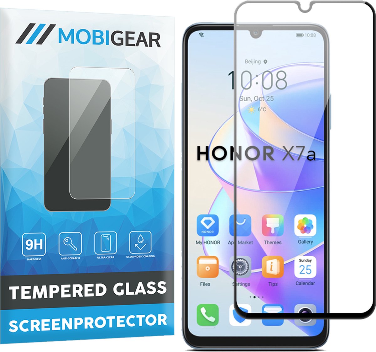 Mobigear Screenprotector geschikt voor HONOR X7A Glazen | Mobigear Premium Screenprotector - Case Friendly