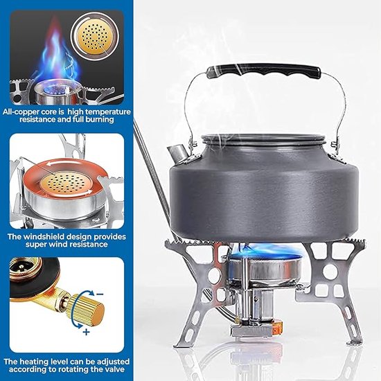 tent kachel / Draagbare Lichtgewicht - camping gas stove Portable collapsible, 17.8L x 17.8W x 9H centimetres — afbeelding 4