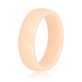 My Bendel - Keramieken ring peach 6mm - Mooi blijvende brede ring - Draagt heerlijk en onbreekbaar - Met luxe cadeauverpakking