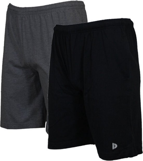 2-Pack Donnay Ess. joggingshort Roy - Sportshort - maat XL - Charcoal-marl/Black (1030)