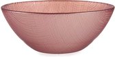 Vivalto Kommetjes/serveer schaaltjes/soepkommen - Murano - glas - D15 x H6 cm - roze - Stapelbaar