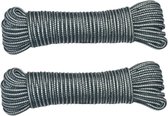 Corde AMIG Paracord - 2x - 10 mètres - D4mm - 100kg - PP/PE - vert armée/blanc