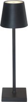 Ostin & Fred Draadloze Tafellamp - Zwart - 38 cm - Dimbare Touch Lamp - Voor Binnen en Buiten - Moderne Nachtlamp - Bureaulamp - Oplaadbare Batterij