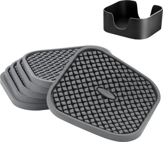 jogo de 6 porta copos 11cm em silicone cinza lareto blomus - Toolbox