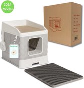 Petspace - Premium Kattenbak - Moderne Kattenbak met uitschuifbare Lade - Kattentoilet met Krabdak - Inclusief krabplaat, kattenbakmat en geurkaartje