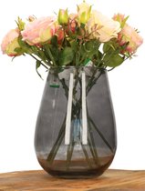 DK Design Flower Vase Mira - vase en forme de goutte - verre fumé - D20 x H22 cm - vases bouquet