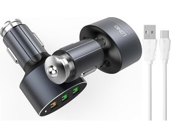 LDNIO - C703Q - Autolader 36W - 3 poorten - Carcharger - Snellader - Met Geschikt voor: Type C kabel Geschikt voor: Samsung Galaxy S20 / S21 / S22 / S23 / S24 / Note 10 / Note 20 / Oneplus / Nokia / Motorola / Huawei / Oppo / iPhone 15 / 15 Pro Max
