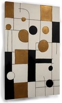 Abstraction dorée - Décoration murale art abstrait - Tableau salon - Tableaux ruraux - Toile cuisine - Décoration murale - 40 x 60 cm 18mm