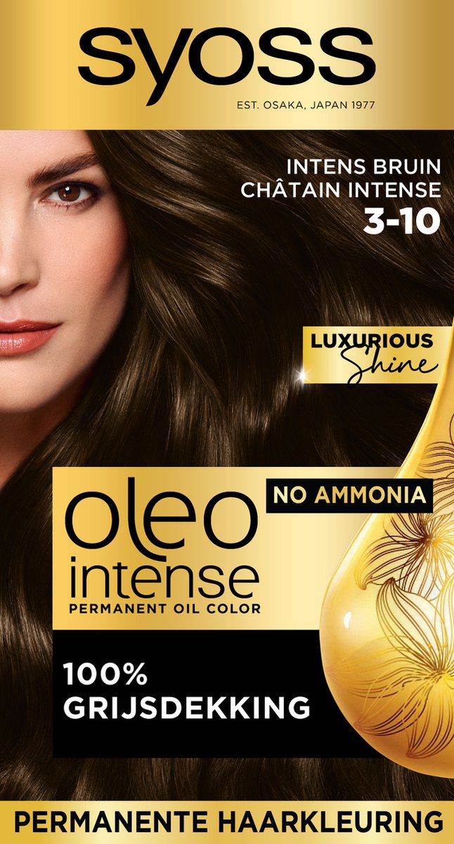 SYOSS Oleo Intense - 3-10 Intens Bruin - Permanente Haarverf - Haarkleuring - 1 stuk