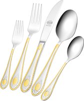 Coffret Couverts 72 Pièces Pour 12 Personnes - Acier Inoxydable 22322D Satiné - Fourchettes, Couteaux, Cuillères + Ustensiles De Service