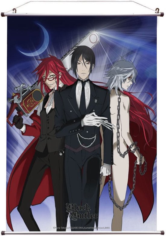 Black Butler - Grell, Pluto & Sebastian - Wall Scroll - 60 x 90 cm - Anime Poster - Kuroshitsuji