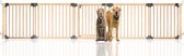 Safetots Houten Multi Panel Pet Barrier Assortiment, Tot 376,5cm (11 opties beschikbaar), Natuurlijk Hout, Flexibele Kamerbarrière met Meerdere Panelen, Kamer Verdeler met Deur voor Hond en Puppy, Eenvoudige Installatie