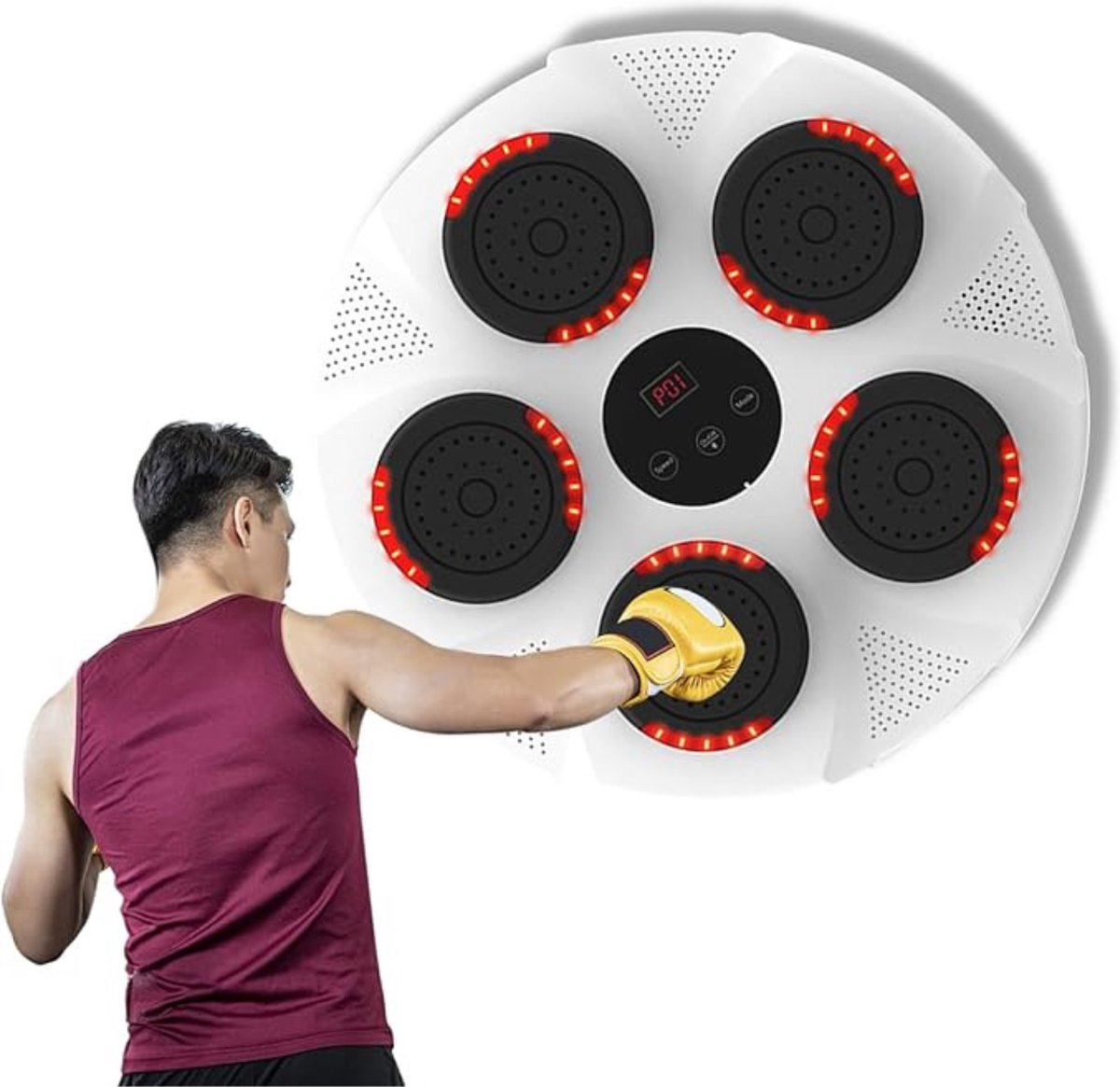 Boks Machine - Smart Boxing Machine with Music – Bluetooth – Intilligente Trainer – voor Kinderen & Volwassenen – Hand-Oog coördinatie – Kwaliteit - Wit