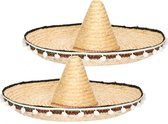 4x stuks stro sombrero 60 cm voor volwassenen - Mexicaanse carnaval verkleed hoeden