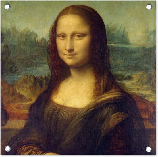 Tuinposters Mona Lisa - Leonardo da Vinci - 50x50 cm - Tuindoek - Buitenposter