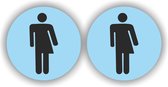 WC deur sticker Genderneutraal set 2 stuks