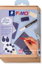 FIMO - pâte à modeler durcissant au four - comment créer un set - effet jeans