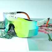 Flamengo® Sport Zonnebril - TR90 Frame+TAC Lens - Viper Glasses - Wintersport zonnebril - sneeuw - ski bril - Fietsbril - Sportbril - UV 400 gepolariseerd Zwart WIT