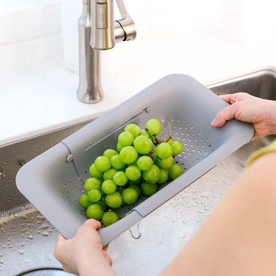Egouttoir Vaisselle Passoire Extensible Pour évier En Acier Inoxydable - Panier égouttoir Avec Poignées Réglables, Pour Légumes, Pâtes, Vaisselle
