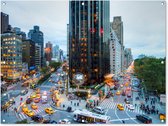 Tuinposter - Tuindoek - Tuinposters buiten - New York - Broadway - Taxi - 120x90 cm - Tuin