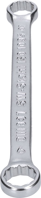 SW-Stahl 01302L Clé polygonale double 8 x 9 mm plate I version droite I 12 pans I clé polygonale I clé double I clé polygonale