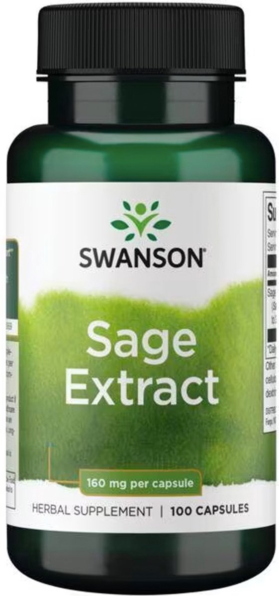 Goedkoopste Swanson - Salieblad - 10 1 Extract - Antioxidant - 320mg - 100 Capsules