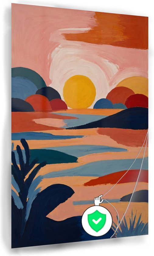 Zonsondergang poster - Zon poster - Poster natuur - Vintage posters - Posters woonkamer - Slaapkamer wanddecoratie - 50 x 70 cm