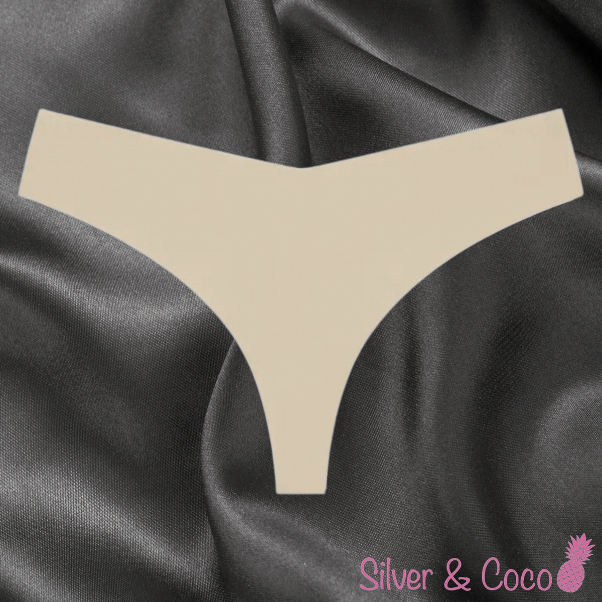 SilverAndCoco® - Naadloze String / Seamless Onderbroek Dames / Zacht Brazilian Slipje / Naadloos Stretch Ondergoed Vrouw / Strings Dames Lingerie Broekje Slip Nude - Creme / Small / S
