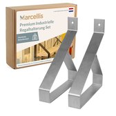 Marcellis - Industriële plankdrager - Voor plank 20cm - roestvrij staal - incl. bevestigingsmateriaal + schroefbit - type 2