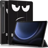 Tablet Hoes Geschikt voor Samsung Galaxy Tab S9 FE | Book Case met Standaard | Kunstlederen Beschermhoes | Tri-fold | Touch Print