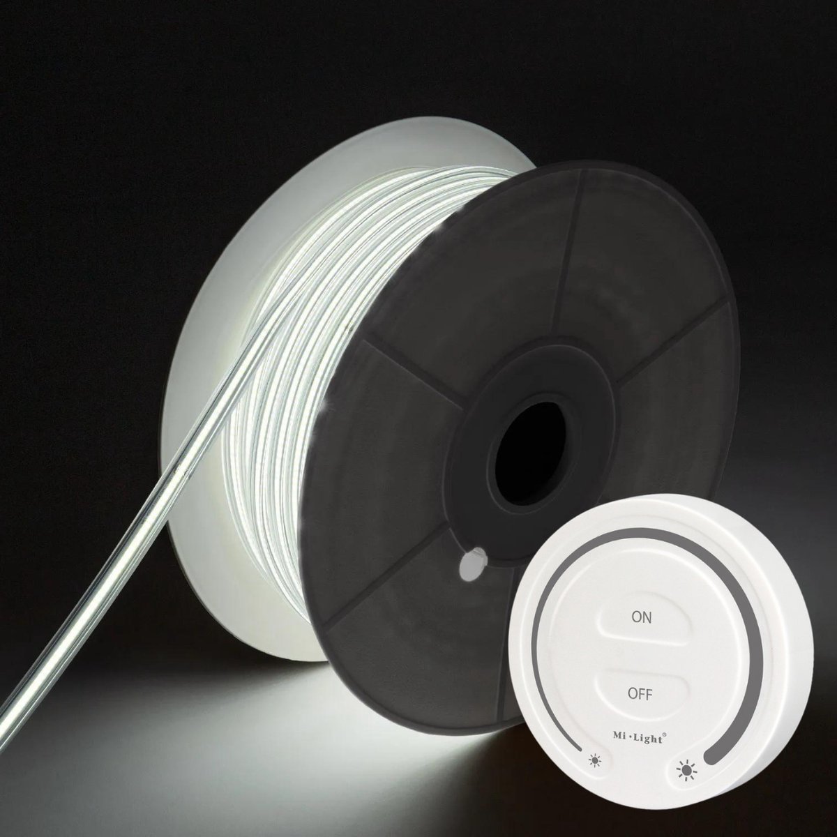 DiamantLED COB LED Strip - Koud Wit 6500K - 20 Meter in één rol(1x 20meter) - 800Lumen per meter - 220V - Waterdicht(IP65) - Complete Set - Met Mi-Light(MiBoxer) Draadloze Touch Wandbediening(Wit)