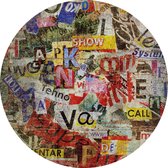 Vinyl | Vloerkleed vinyl rond | Vintage collage | 95 cm Rond | Ontdek het Vloerkleed vinyl rond | Vintage collage: stijlvol, duurzaam en eenvoudig te onderhouden. Perfect voor gezinnen die comfort en gemak willen in hun moderne interieur.