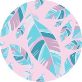 Vloerkleed vinyl rond | Veren roze | 180 cm Rond | Onze materialen zijn PVC vrij en hygienisch