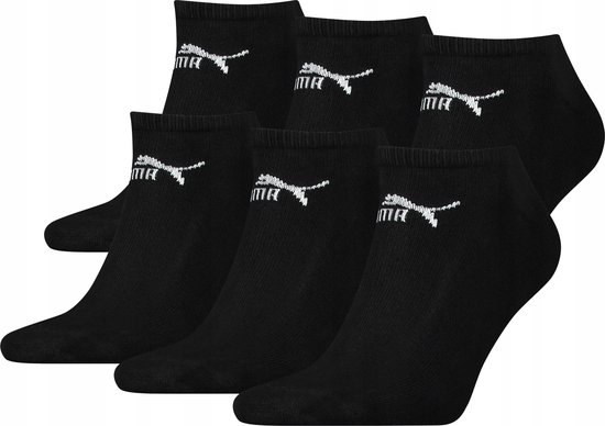 Puma - Unisex - Maat 43 - 46 cm - Korte Sokken voor Heren/Dames - Sport - Sneaker - ( 3 - pack ) Zwart - PUMA