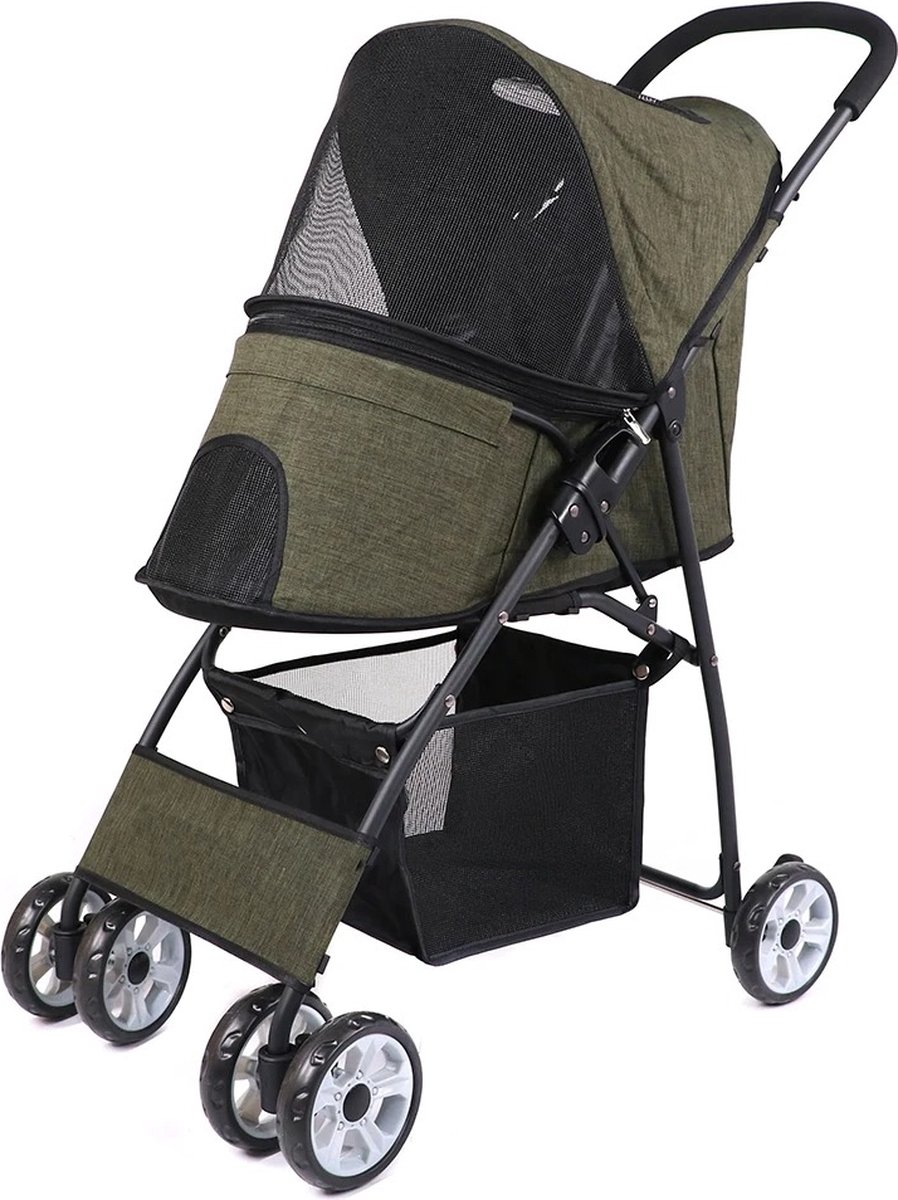 Comfort Living - honden en katten wagen - huisdier - dier - buggie - inklapbaar - wandelwagen - GROEN