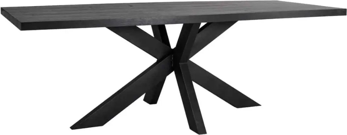 Blackk Interiors - Eettafel Eiken fineer - Zwart - 240 x 100 x 76 cm (lxbxh)