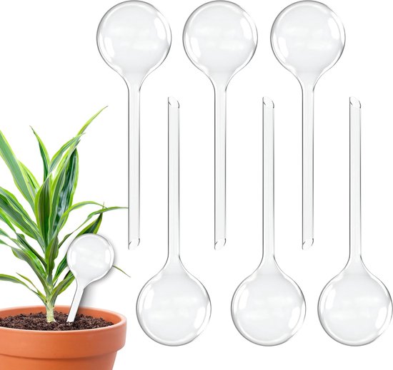 mumisuto 4 stuks irrigatieballen, automatische waterdispenser voor potplanten, 430 ml kleikegelirrigatie, gietkegel met kurk voor kamerplanten, zelfbewatering voor binnen, balkon, tuin