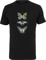 Mister Tee - Butterfly Night Heren T-shirt - S - Zwart