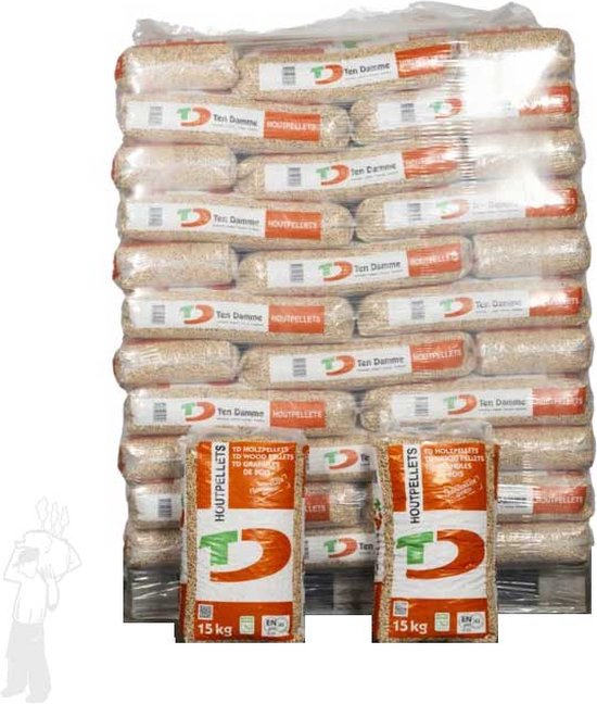 Foto: Ten damme houtpellets wit enplus a1 houtpellets 1 pallet totaal 990 kg 66 zakken x 15 kg 100 naaldhout