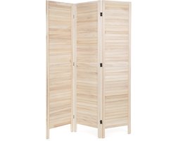 Mara Luxe Kamerscherm - 3 Panelen - Scheidingswand - Paravent - Kant en klaar - Hout - Lichtbruin - 170 x 120 cm