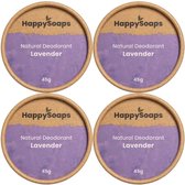 4x HappySoaps Natuurlijke Deodorant Lavendel - Lavender (1 jaar voorraad)