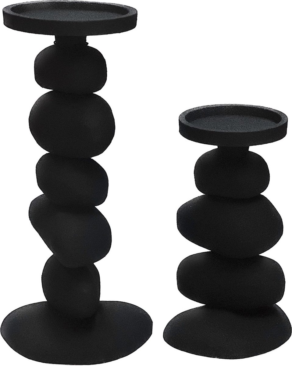 Vase The World VTW - Kandelaar - Carepa black - set van 2 Zwart