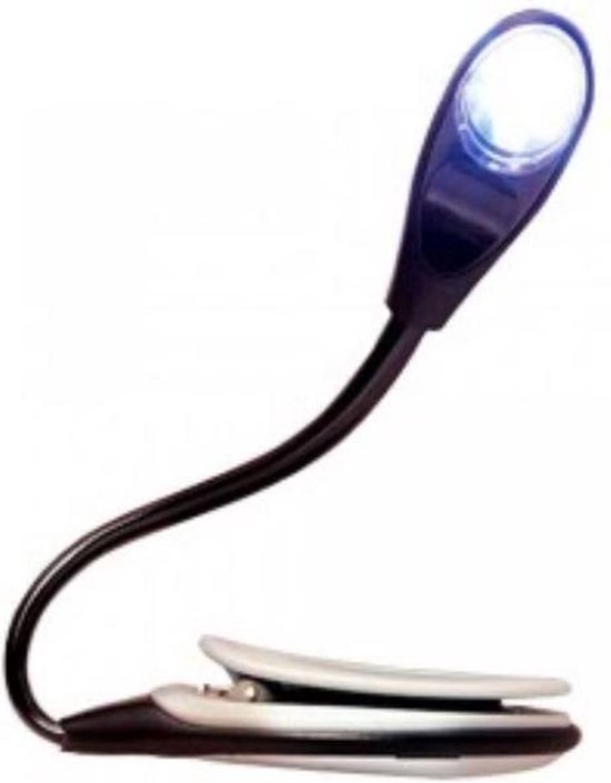 LED leeslampje met klem - buigbaar - op batterijen - rood - boeken
