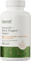Supplementen - Turmeric, Kurkuma + Black, Zwarte Pepper,Peper + Ginger, Gember - VEGE 90 caps - OstroVit